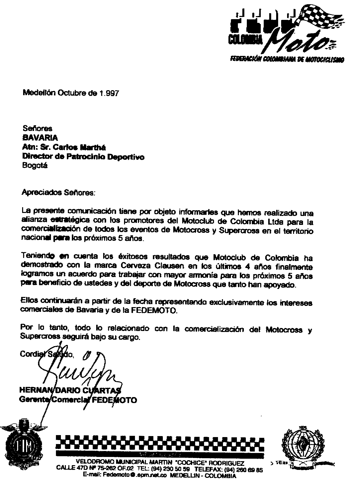 carta de patrocinio